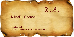 Kindl Ahmed névjegykártya